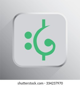 vector illustration of modern icon bass clef