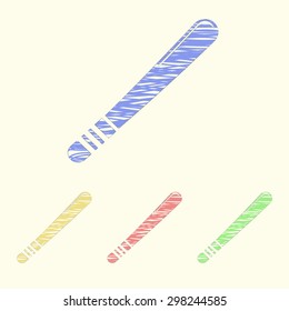 vector illustration of modern icon baton protection