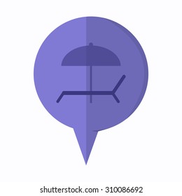 vector illustration of modern icon beach