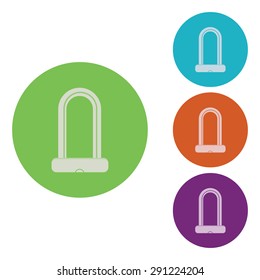 vector illustration of modern icon bike lock