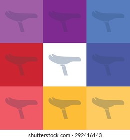vector illustration of modern icon bike saddles