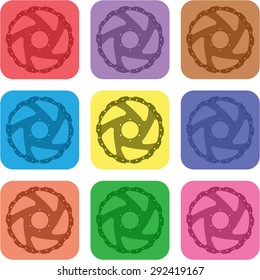 vector illustration of modern icon bike brakes