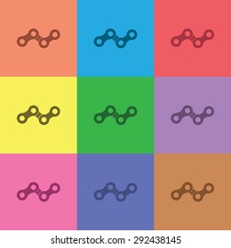 vector illustration of modern icon bike chains