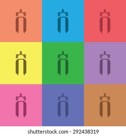 vector illustration of modern icon bike forks