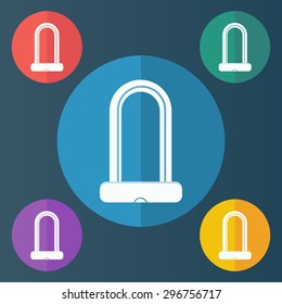 vector illustration of modern icon bike lock