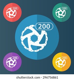 vector illustration of modern icon bike brakes
