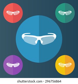vector illustration of modern icon bike glasses