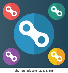 vector illustration of modern icon bike chains