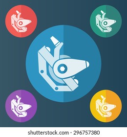 vector illustration of modern icon bike brakes