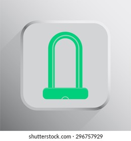 vector illustration of modern icon bike lock
