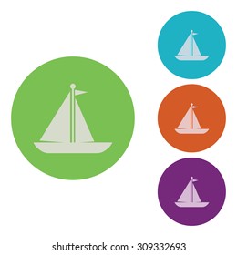vector illustration of modern icon boat
