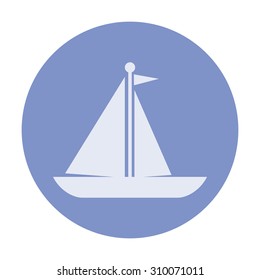 vector illustration of modern icon boat