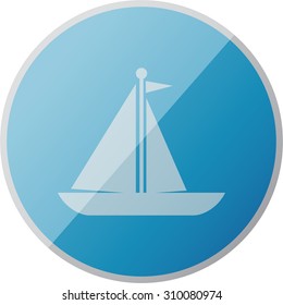 vector illustration of modern icon boat