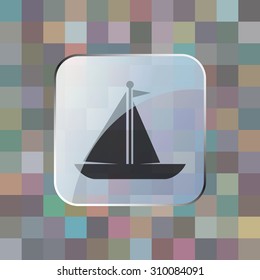 vector illustration of modern icon boat