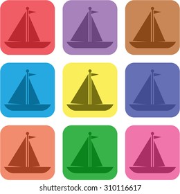 vector illustration of modern icon boat