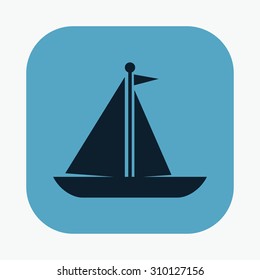 vector illustration of modern icon boat