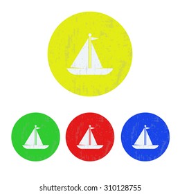 vector illustration of modern icon boat