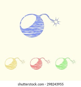 vector illustration of modern icon bomb