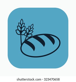 vector illustration of modern icon bread