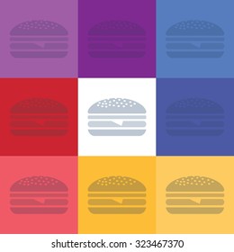 vector illustration of modern icon burger