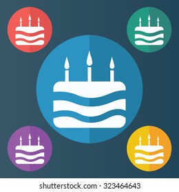 vector illustration of modern icon cake