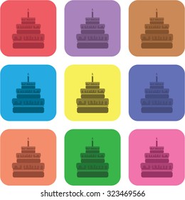 vector illustration of modern icon cake