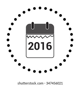 vector illustration of modern icon calendar 2016 