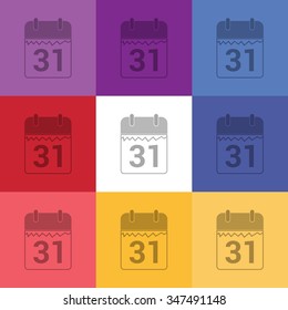 vector illustration of modern icon calendar 2016 