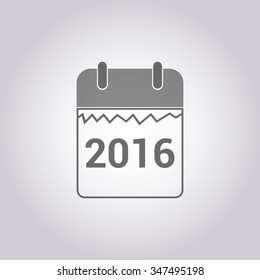 vector illustration of modern icon calendar 2016 