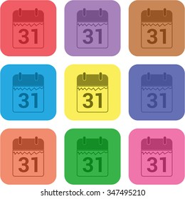 vector illustration of modern icon calendar 2016 