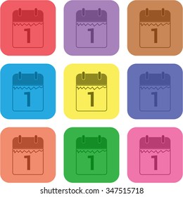 vector illustration of modern icon calendar 2016 