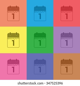 vector illustration of modern icon calendar 2016 
