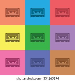 vector illustration of modern icon cassette