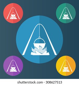 vector illustration of modern icon cauldron