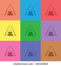 vector illustration of modern icon cauldron