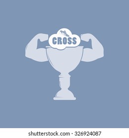 vector illustration of modern icon champion Cup in cross