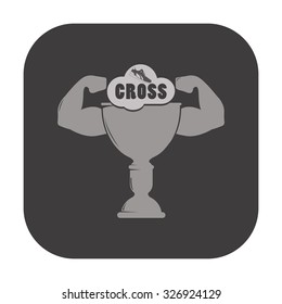 vector illustration of modern icon champion Cup in cross