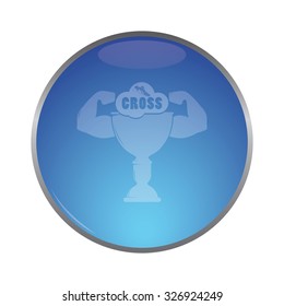 vector illustration of modern icon champion Cup in cross