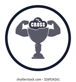 vector illustration of modern icon champion Cup in cross