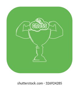 vector illustration of modern icon champion Cup in cross