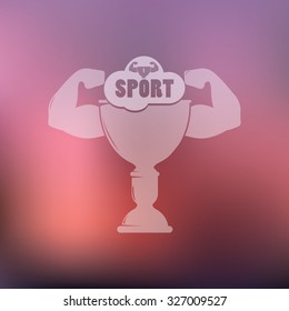 vector illustration of modern icon champion cup