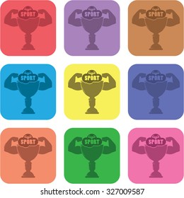 vector illustration of modern icon champion cup
