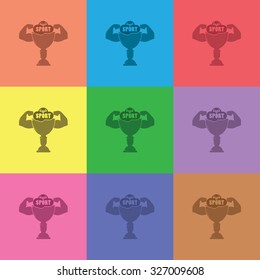 vector illustration of modern icon champion cup