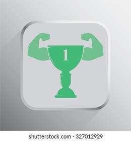 vector illustration of modern icon champion cup