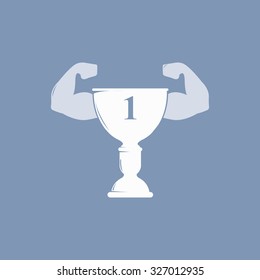 vector illustration of modern icon champion cup