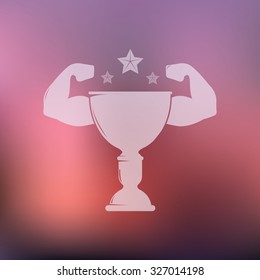 vector illustration of modern icon champion cup