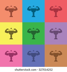 vector illustration of modern icon champion cup
