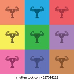 vector illustration of modern icon champion cup
