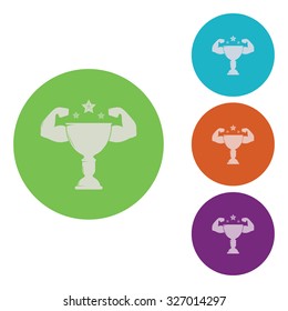 vector illustration of modern icon champion cup