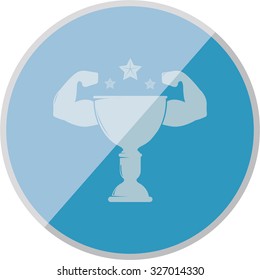 vector illustration of modern icon champion cup